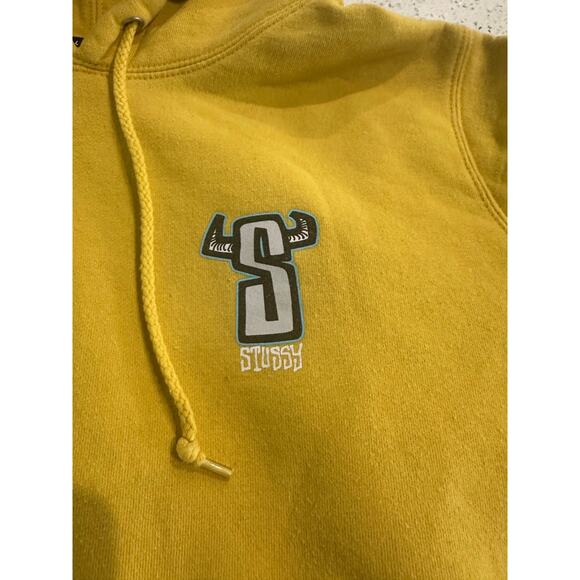 Vintage Stussy Hoodie Mustard Yellow Size Large - Picture 3 of 6